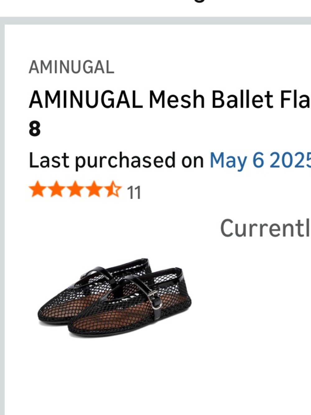 Black Mesh Ballet Flats for Women